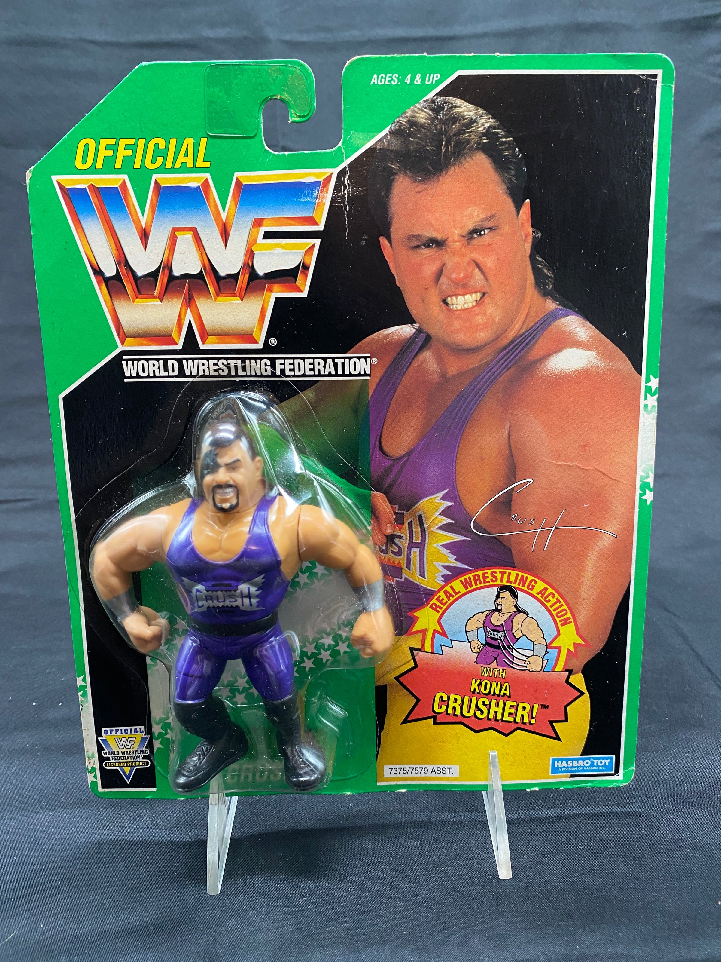 HASBRO WWF SERIES 11 GREEN CARD EVIL CRUSH MOC - 1994
