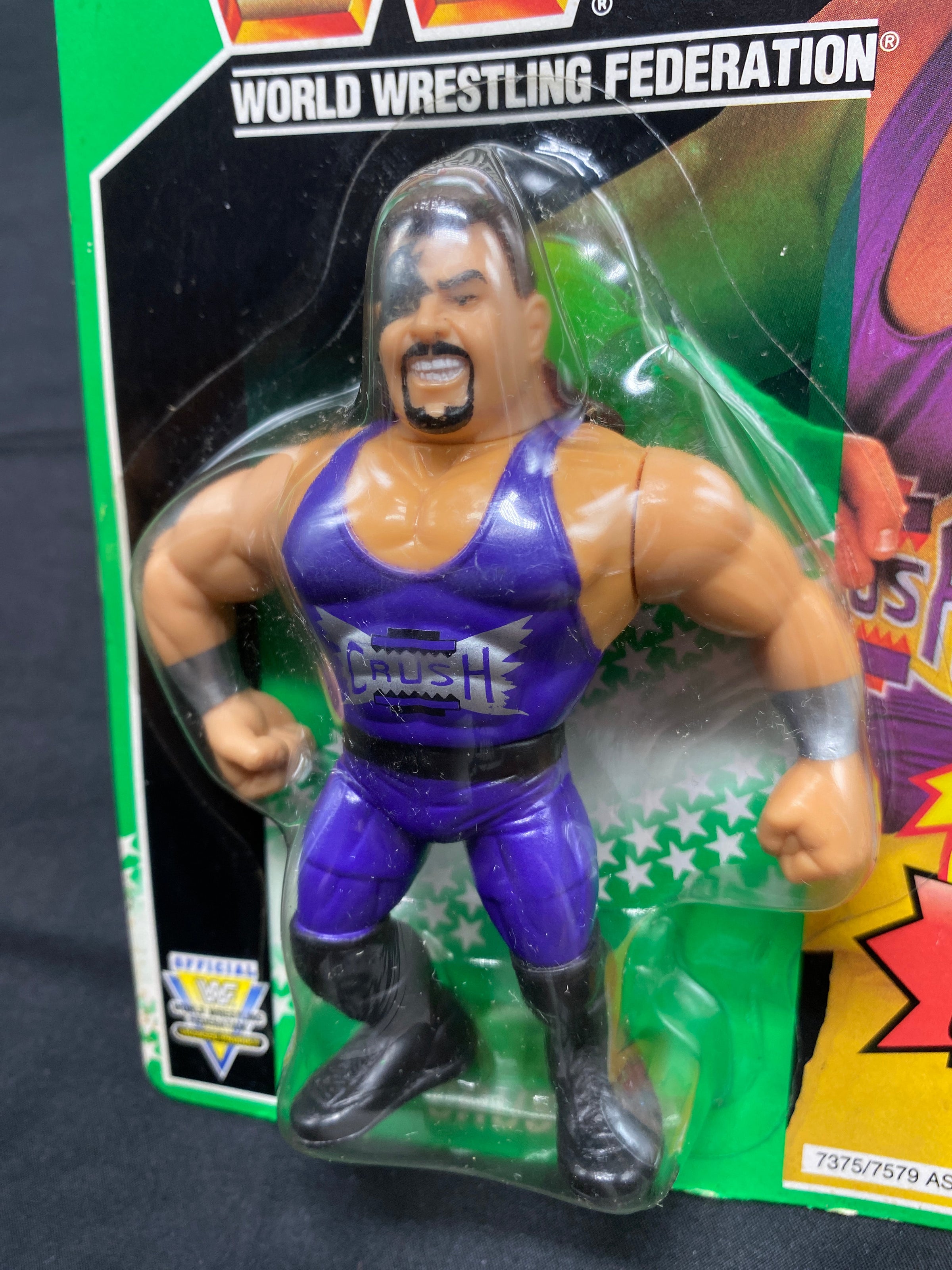HASBRO WWF SERIES 11 GREEN CARD EVIL CRUSH MOC - 1994