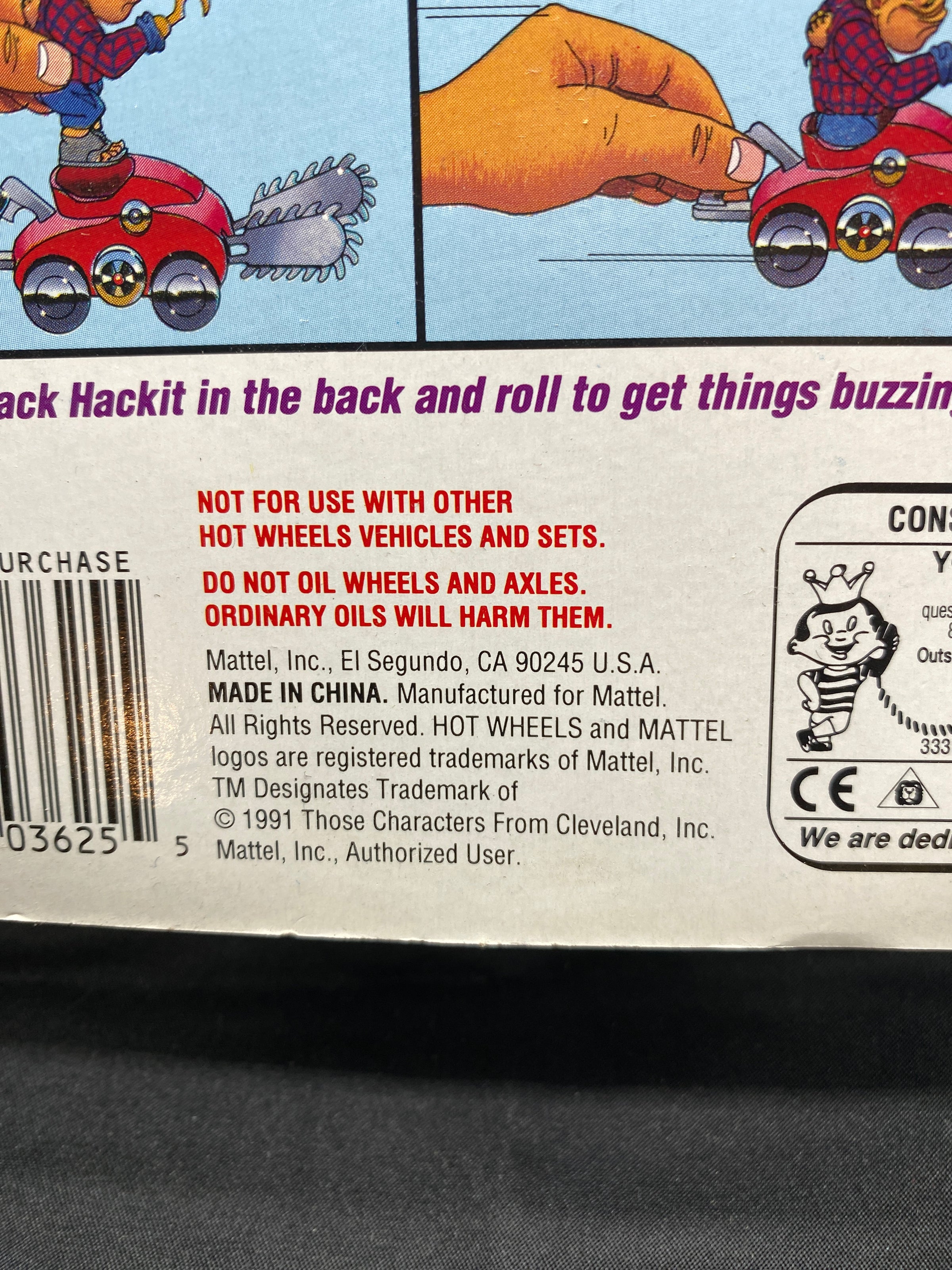 MATTEL HOT WHEELS ZANY ZONE WOODY HACKIT MOC - 1991