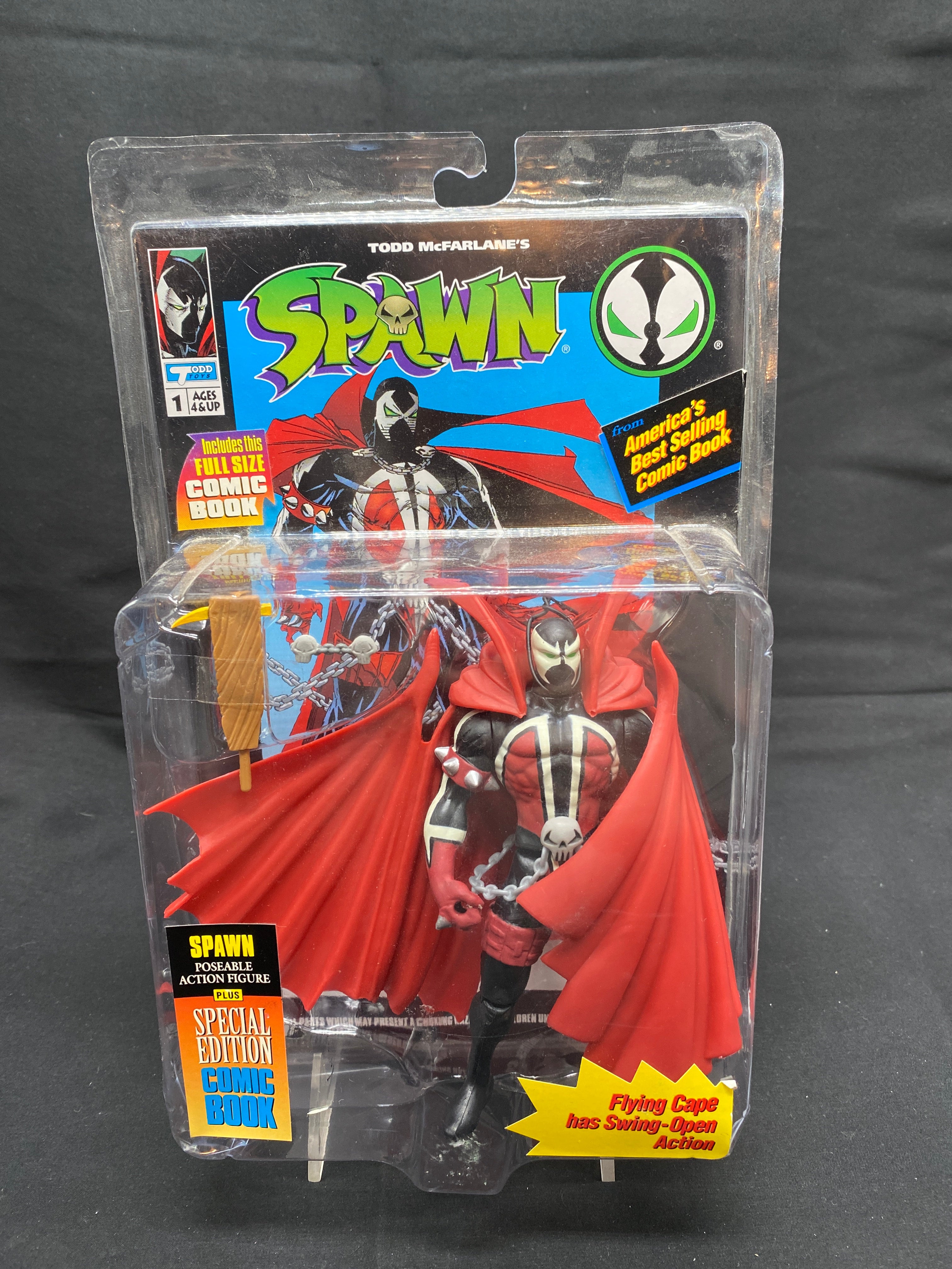 TODD/MCFARLANE TOYS ORIGINAL SPAWN FIGURE MIP - 1994 | Drtonguestoys.net